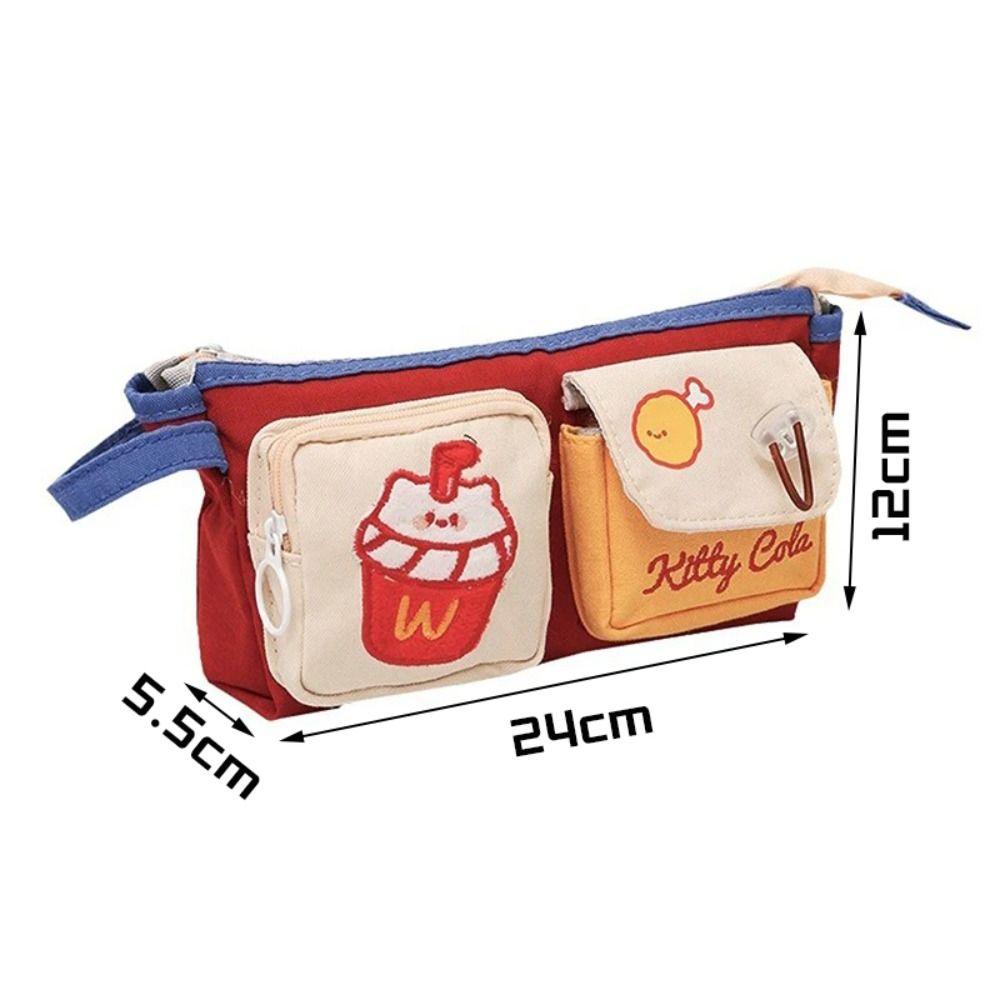Portable Pencil Case Hamburger And French Fries Stationery Bag New Pen Bag  Back To School