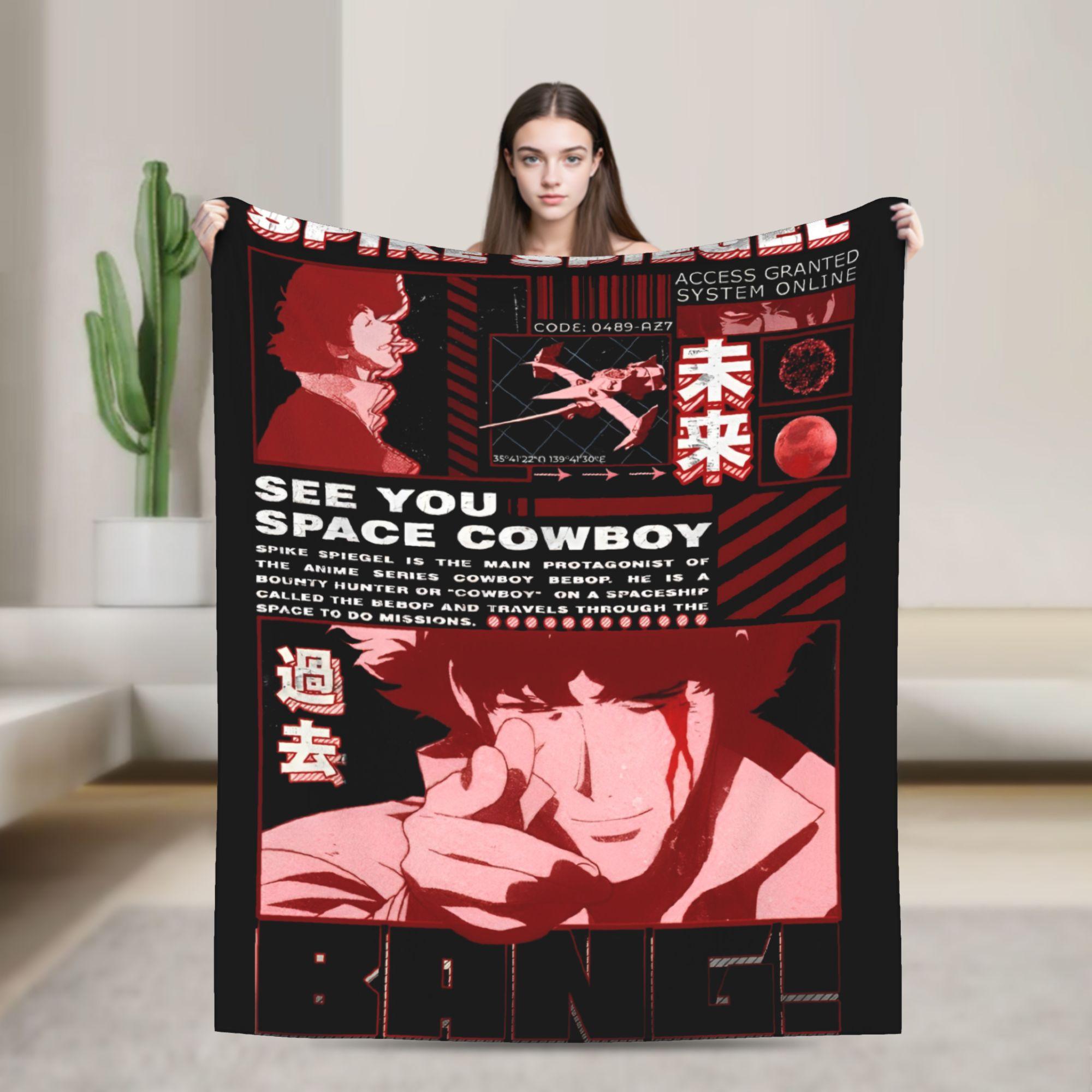 Плед Spike Spiegel из Cowboy Bebop Горячий японский аниме Плюшевый Потрясающий Мягкий Пледы для дома Весна/Осень Путешествия 30x40in