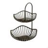 Wire Vegetable Stand | 2Tier Fruit Basket, Sturdy Iron Frame, Basket with Handle