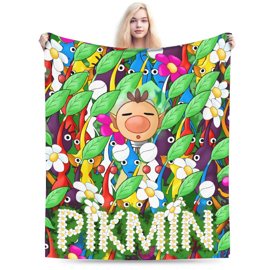 Pikmin Game Blanket Quality Super Warm  Throw Blanket Winter Kids Adult Living Room Fluffy Bedspread