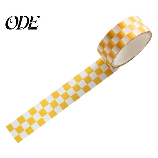 Masking Tape 1 Roll Washi Sticky Adhesive Clear Print Removable DIY Fade-resistant Scrapbooking Checkerboard Pattern Paper for Kids