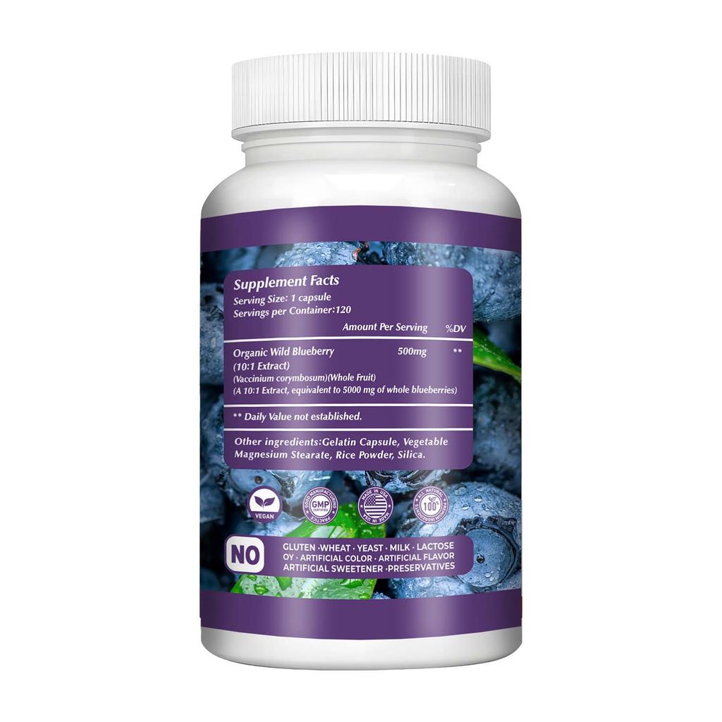 Pslalae Dietary Supplements, Containing Wild Blueberry Extract, Plant-based Antioxidant Nourishing, Daily Skin Care