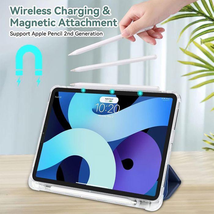 Coque pour iPad Air 13"/Pro 12,9" - Antichoc - Silicone - Bleu Marine - Porte-Stylet