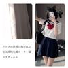 Sailor Short Kanto High School JK Authentic Uniform Skirt Ribbon Cute JK High School Navy Blue Authentic School School Cultural Photo [Socpuro]