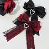 Romance Hair Bows Hair Styling Accessory with Delicate Lace And Ribbon Design Heart Charm Hair Clip for Women