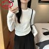 Langsha Women's Long Sleeve Round Neck Slim Fit Basic Tee