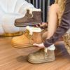 Women's fashion lightweight height-enhancing thick soles winter warm fur one snow boots plush lining non-slip casual sports cotton boots Le Fu shoes
