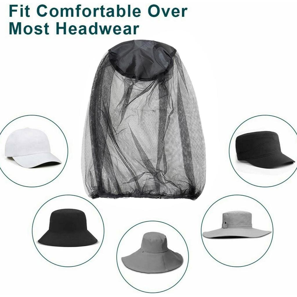 Outdoor Fishing Bee Bite Hat Mesh Cover Mosquito Insect Head Bug Face Fishing Mesh Hat Camping F5H9