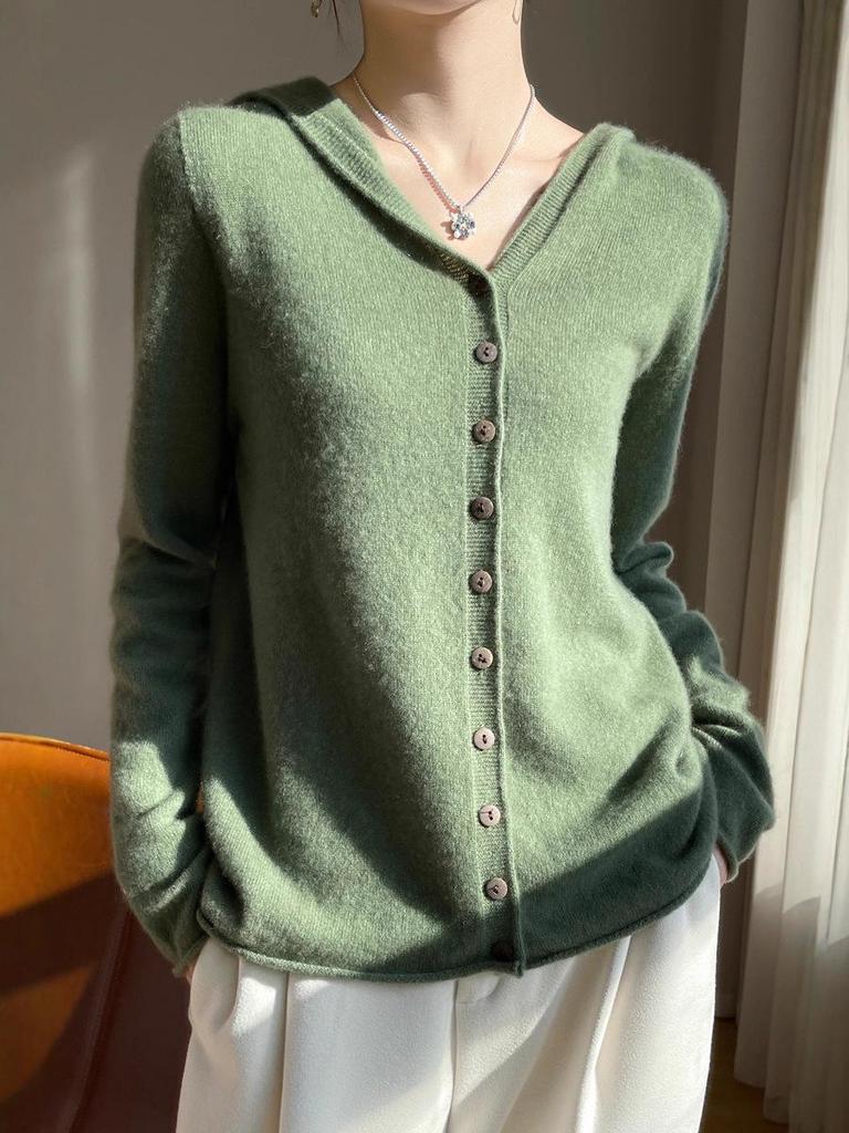Women's Hooded Cardigan: Autumn/Winter, Knitted, Loose Fit, Versatile, Lazy Style