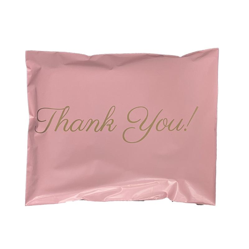 Pink Pig Waterproof Cartoon Express Bag for Clothing Pink Thank You; 15x27cm 100 pcs