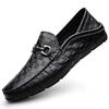 Scarpe Casual da Uomo alla Moda Slip-on Fatte a Mano in Vera Pelle Mocassini Comodi Scarpe da Guida Antiscivolo da Uomo per Esterno