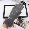 Thermal Gloves Autumn and Winter Gary Lady Outdoor German Velvet Thickened Velvet Imitation Rabbit Fur Mouth Gloves