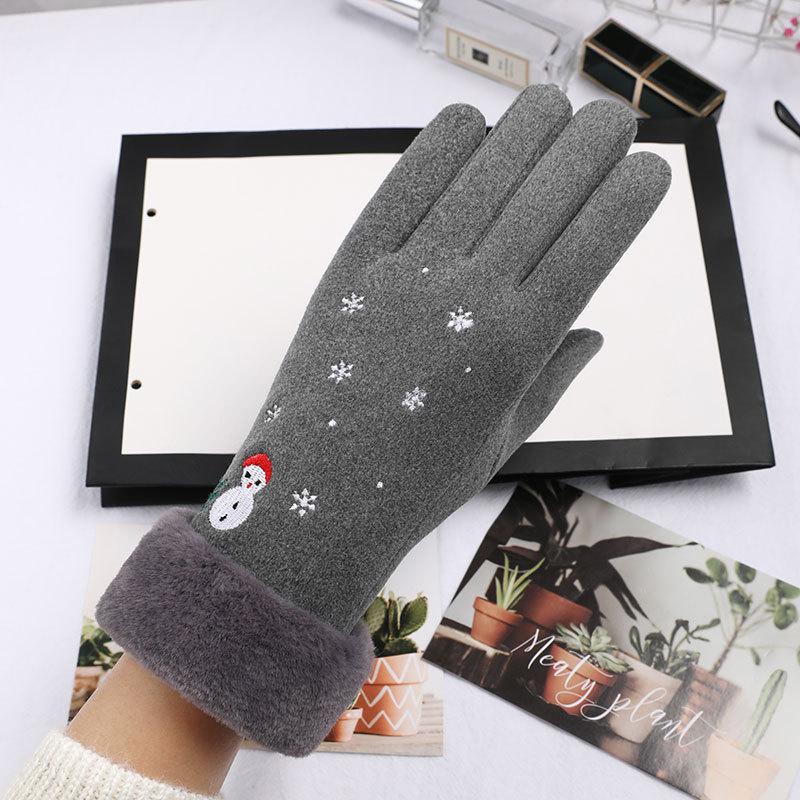 Thermal gloves autumn and winter Gary lady outdoor German velvet thickened velvet imitation rabbit fur mouth gloves