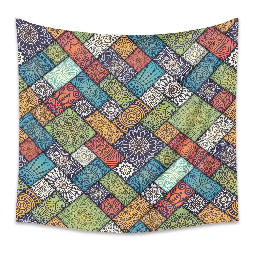 Мандала Богемный Гобелен Индийский Настенный Ковер Психоделический Тканевый Потолок Фон Домашний Настраиваемый 74x94cm(29x37in)