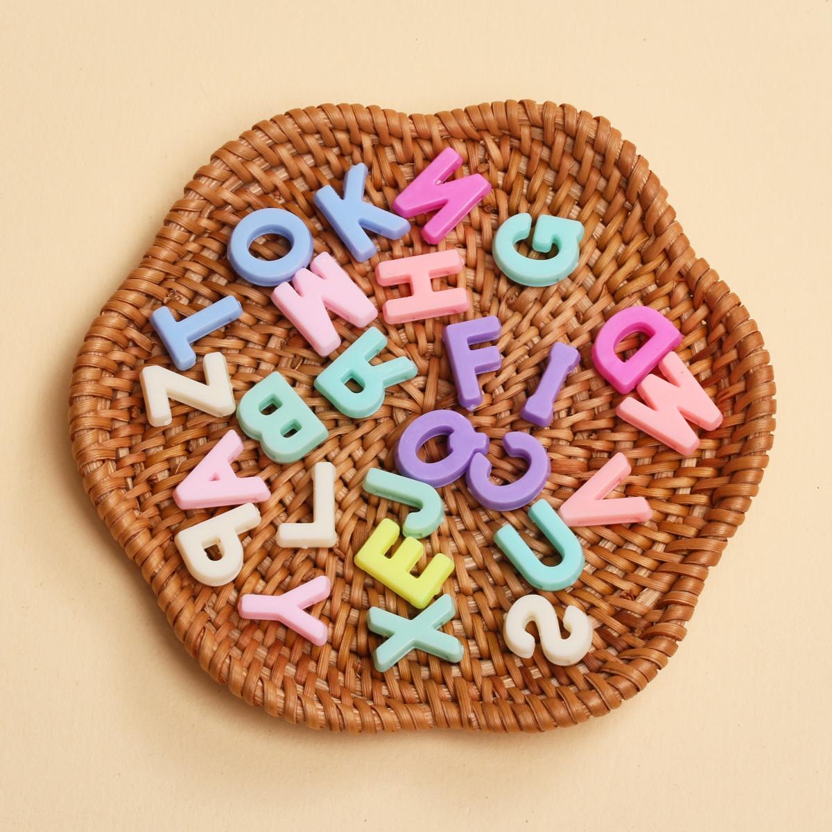 

Товары для вечеринок для домашнего декора Стильные подарочные аксессуары Акрил 50 шт. Крупные бусины в форме букв, сделай сам разноцветный