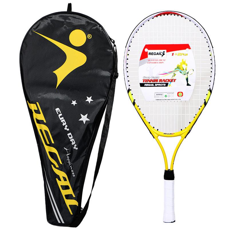 Spesiell tennisracket for tenåringer 23-tommers tennisracket i aluminiumslegering Sterk nylontråd for trening for barn