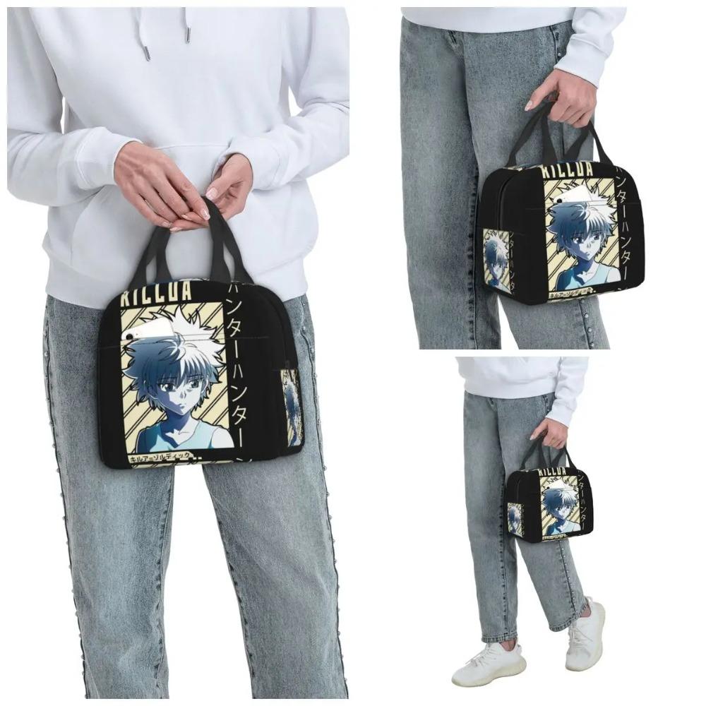 Killua Zoldyck Anime Hunter X Hunter Insulated Lunch Bag for School Cooler Thermal Food Box Tote Portable Lunch Boxes Container