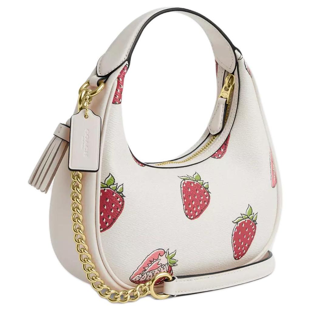 COACH CARMEN Leather One Shoulder Handbag Small Women's White CAL01-IMCAH