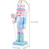 Amosfun 4pcs Wooden Nutcrackers Ornaments - 12cm Tall Soldier Nutcracker Figurines Pastel Nutcracker Tree Hanging Ornament