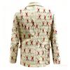 Men's Printed Corduroy Warm Pocket Suit Jacket Cardigan Men's Casual Suit