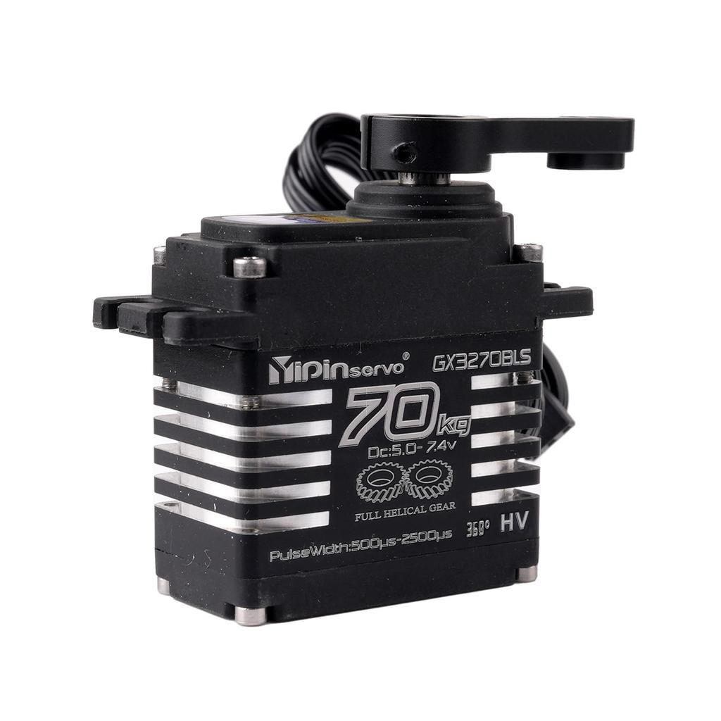 Rcmall GX3270BLS Digital Servo, 70KG High Torque, 360°270°180°, Metal Gear, IP68 Waterproof, for RC Crawlers (360 Degree)