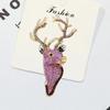 Fashionable Oversized Deer Head Exaggerated Pink Elk High-end Accessories Brooch