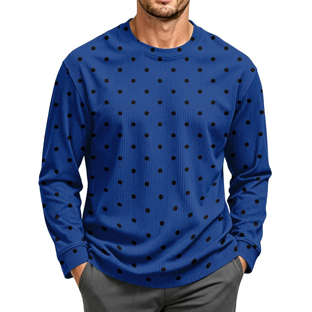 Men's Corduroy Long Sleeve Neck Top for Casual Everyday Wear