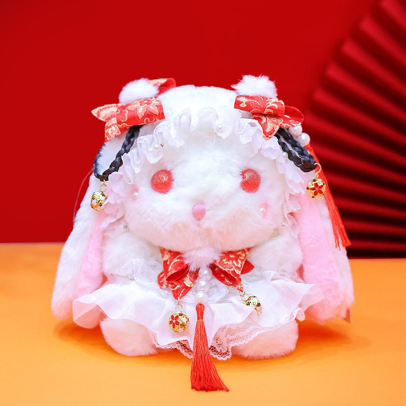 Adorable Lolita Bunny Plush Toy Soft Short Fur Doll Perfect For Girls Birthday Gift