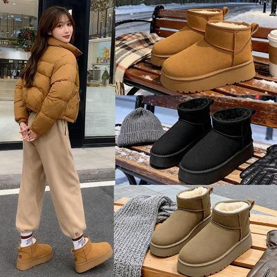 2025 Women's Fleece-Lined Snow Boots: Warm, Thick, One-Piece Fur Design