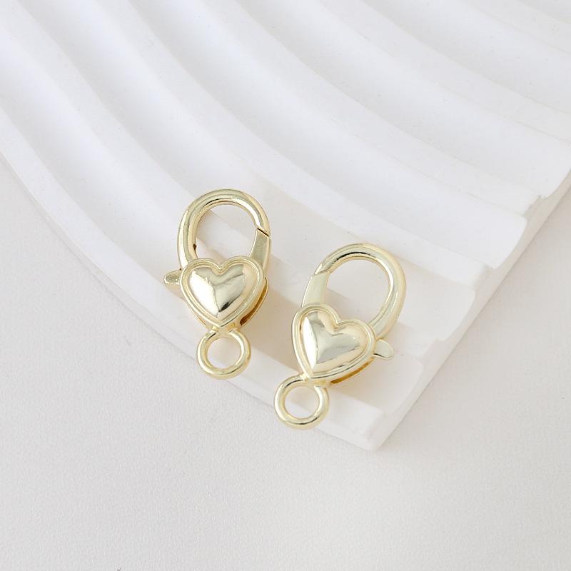 Gold-Plated Heart Lobster Clasp Keychain Pendant