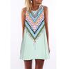 European and American Hot-selling New Digital Printing Round Neck Big Pendulum Loose Off-the-shoulder Medium and Long Vest Sleeveless Dress