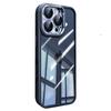 For iPhone 16 Pro Max Case PC+TPU Transparent Phone Cover with Detachable Camera Lens Film