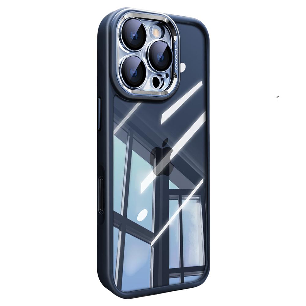 For iPhone 16 Pro Max Case PC+TPU Transparent Phone Cover with Detachable Camera Lens Film