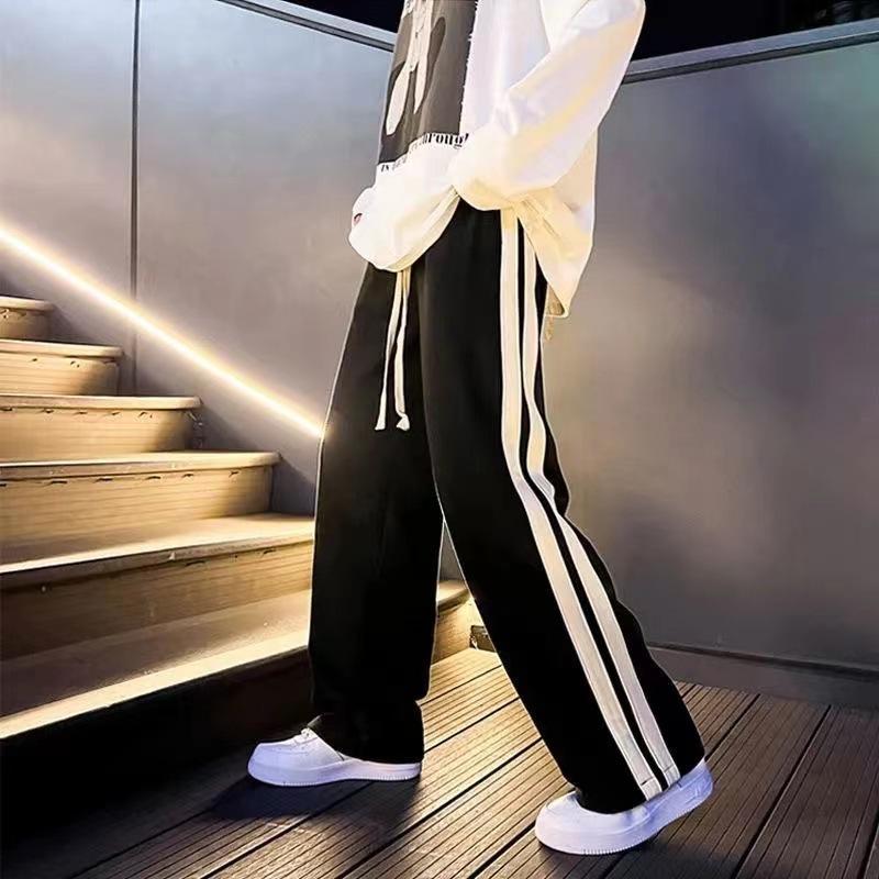 

Брюки широкие от бедра с широкой тесьмой, драпированные повседневные спортивные брюки, новинка весна-лето, свободные брюки в пол XXXL