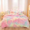 Set Copripiumino Peluche Tie Dye Y2K da 3 Pezzi ( 1 Copripiumino + 2 Federe), Set Biancheria da Letto Morbido e Caldo