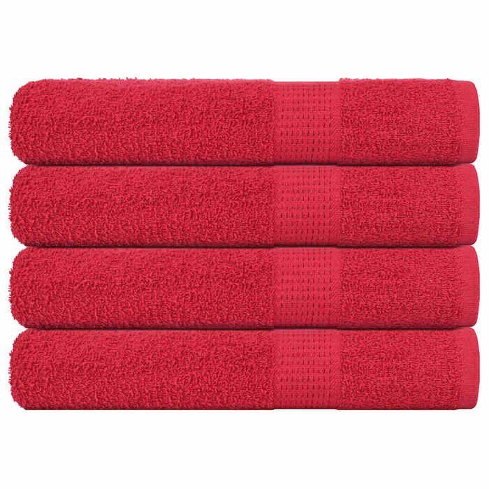 VidaXL Serviettes 4 pcs rouge 100x200 cm 360 g/m² 100% coton, serviette de plage, serviette d'invité, grande serviette de 136939