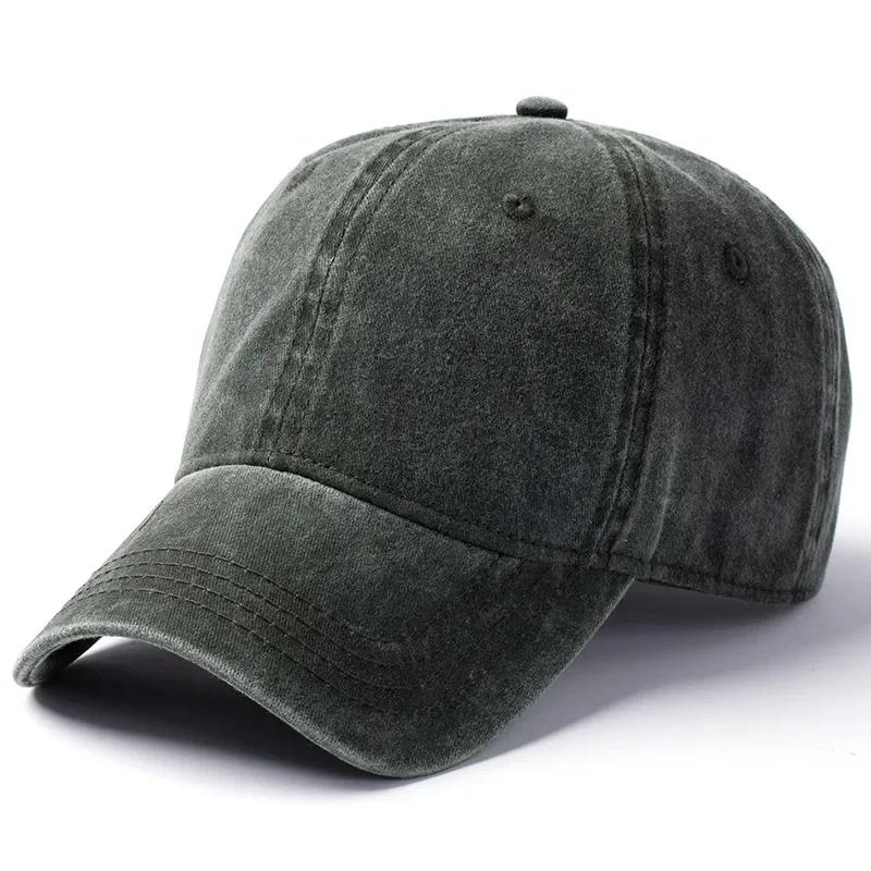 Washed Baseball Caps Xxl Big Size 63cm Snapback  Solid Color Dad Hat Outdoor Casual Sport Cap Male Big Size Hats Your Logo