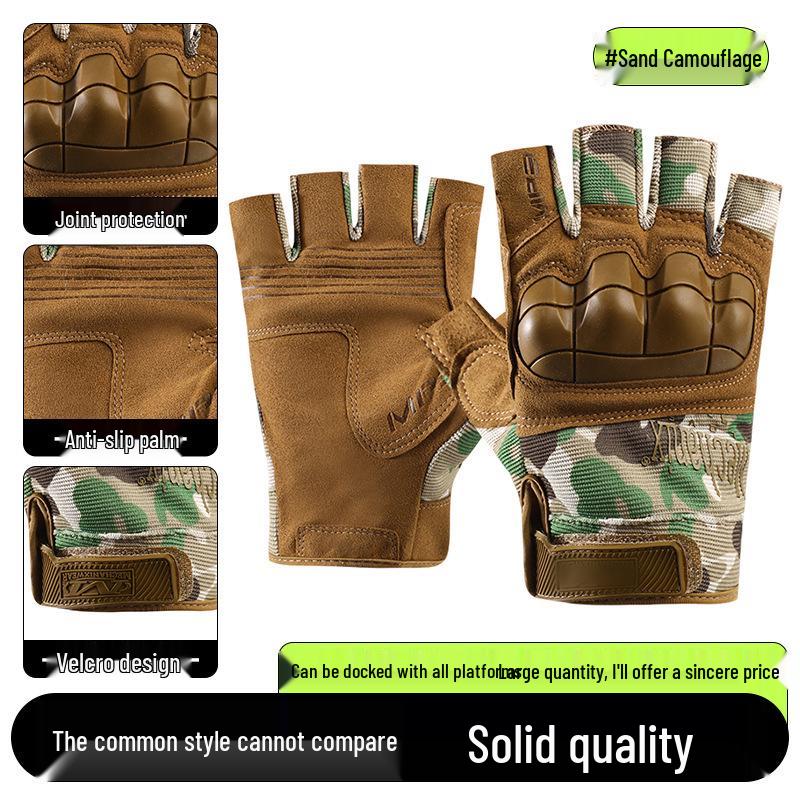Men's Full-Finger Outdoor Tactical Gloves - Cut-Resistant, Wear-Resistant for Motorcycle Riding & Combat
