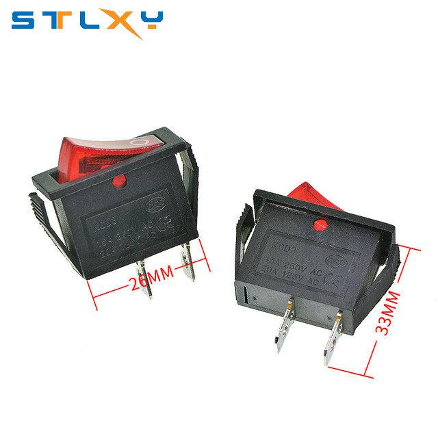 Stlxy KCD3 Rocker Switch ON-OFF 2 Position 3 Pin Electrical equipment With Light Power Switch 16A 250VAC/ 20A 125VAC