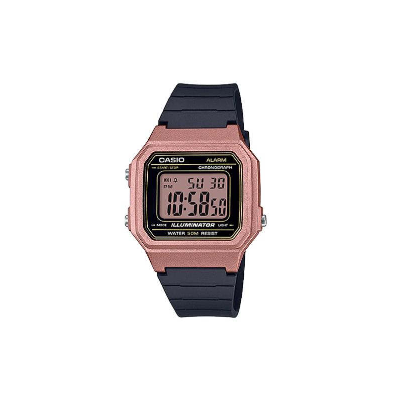 

Casio YOUTH series - silicone small squares, sports trendy waterproof, quartz movement, resin strap, Japanese and Korean watches, women s W-217HM-5AV чёрный