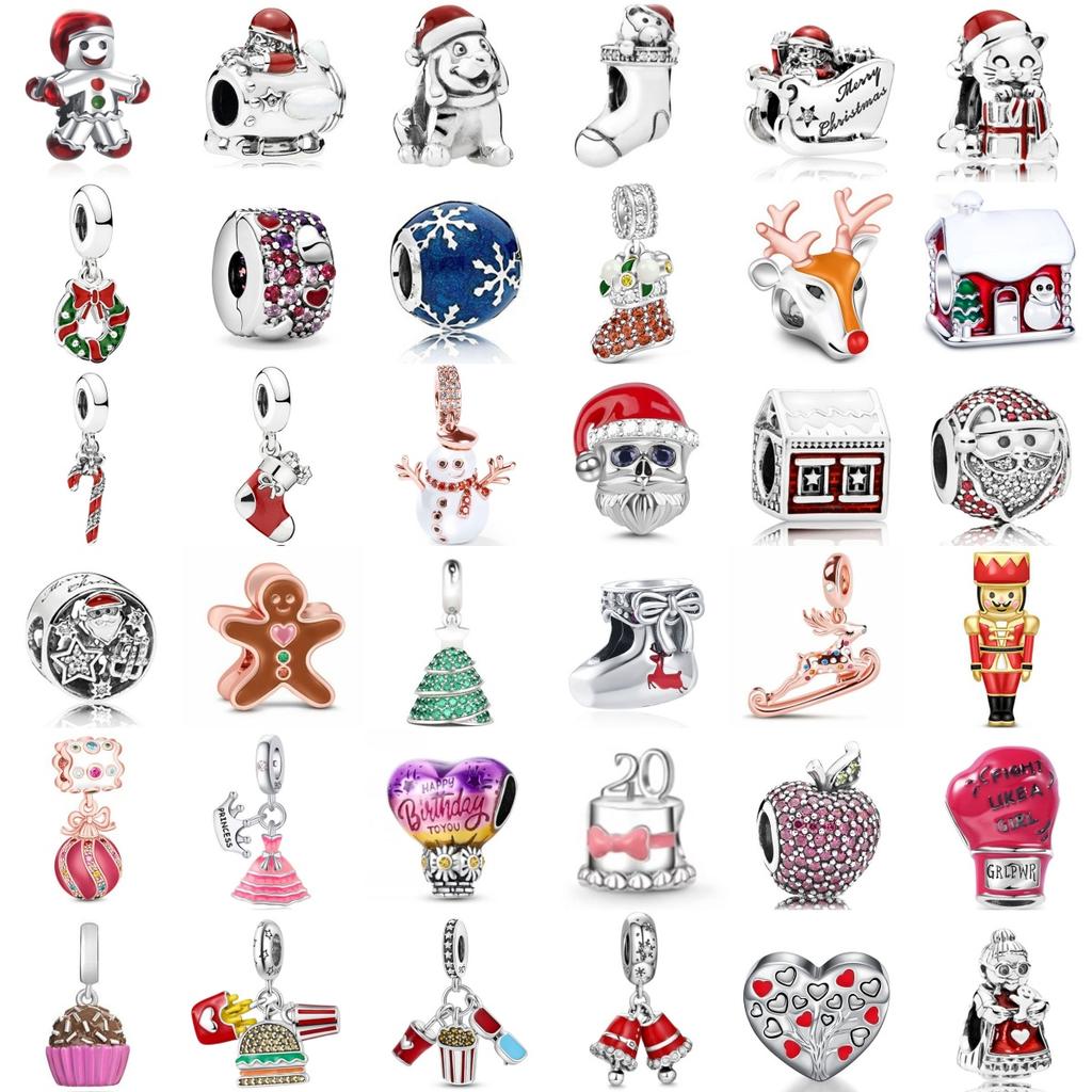 Original Copper Cake Christmas Snowman Burger Dress Charms Pendant Beads Fitbracelet Fine Diy Jewelry Making