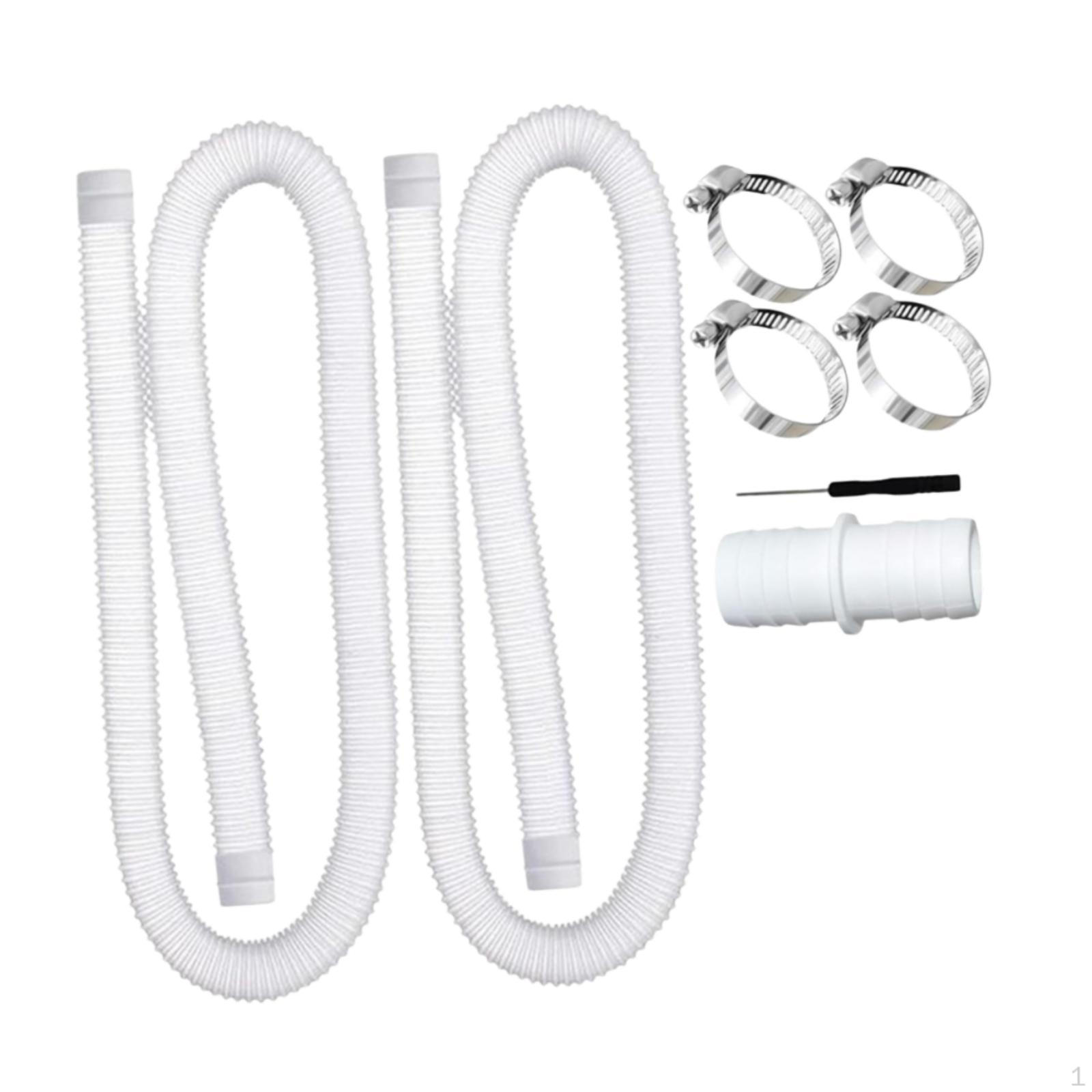 

Сменный шланг для бассейнового насоса 100 см Аксессуар Соединительный патрубок с хомутами для белый