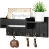 Wall-Mounted Key Rack With Hooks Wooden Storage Rack For Entryway Kitchen And Living Room
