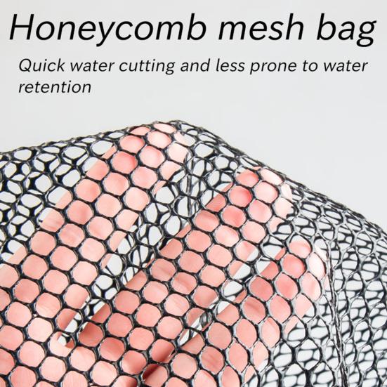 Fishing Net Bass Trout Landing Net with Wooden Handle Foldable Design Lightweight Portable Fish Catching Net