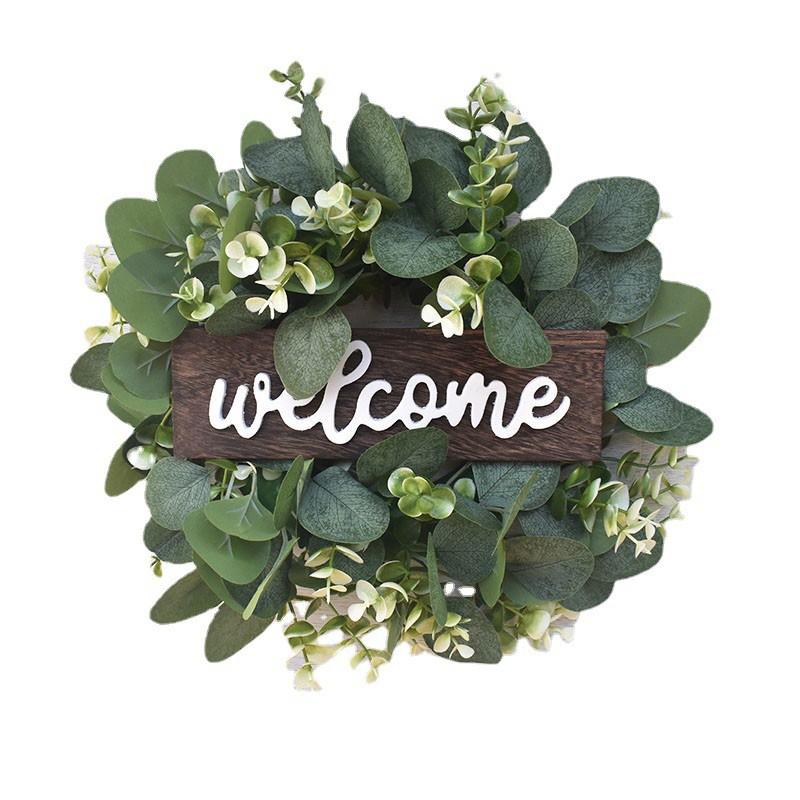 Artificial Eucalyptus Wreath Door Decor Wedding Party Home Decoration 30cm Green Foliage Garland
