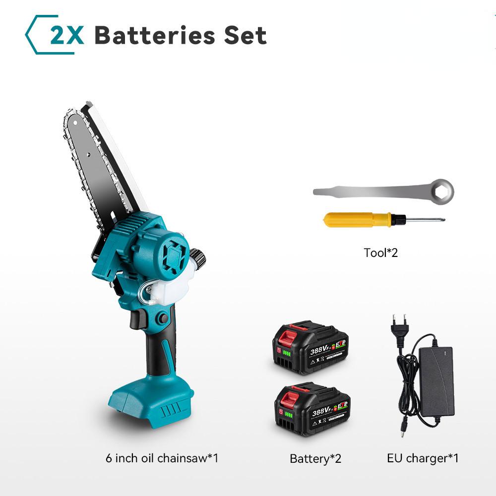 2000W 6-inches Brushless Electric Saw With Adjustable Oil Can Handheld Cordless Logging Chainsaw Branch Cutting Tool