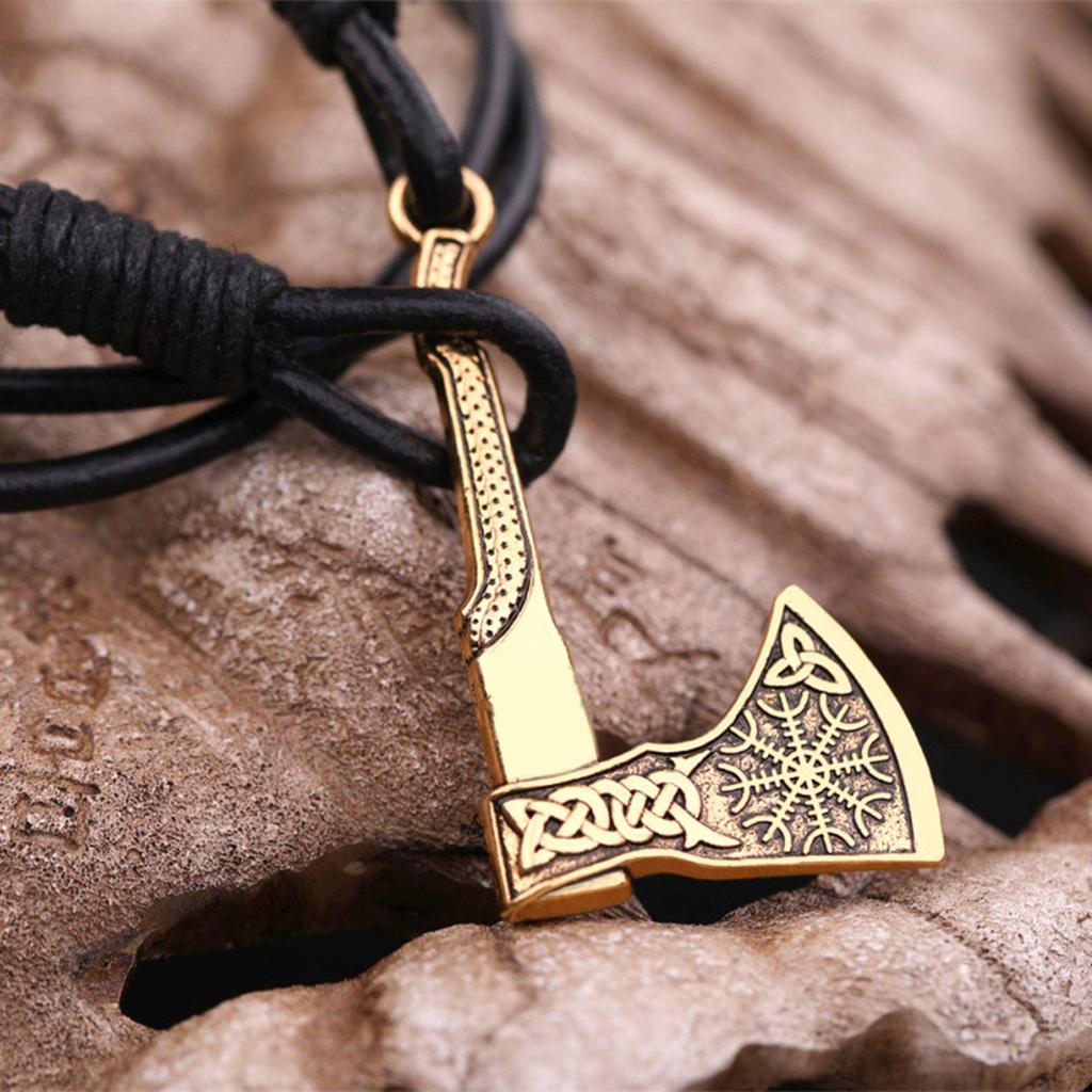 Axes Pendant Bracelet Wrap Bangle Nordic Jewelry for Men Concert Accessories Wristband for Parties and Everyday Outfits