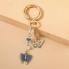 Zinc Zinc Alloy Enamel Butterfly Keychain DIY Heart Key Ring Lovely Bag Charm  Car Keyring
