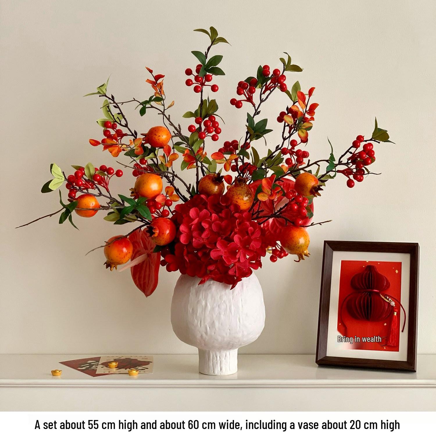 

Высококачественные искусственные цветы граната и гортензии для элегантного оформления гостиной и настольного декора