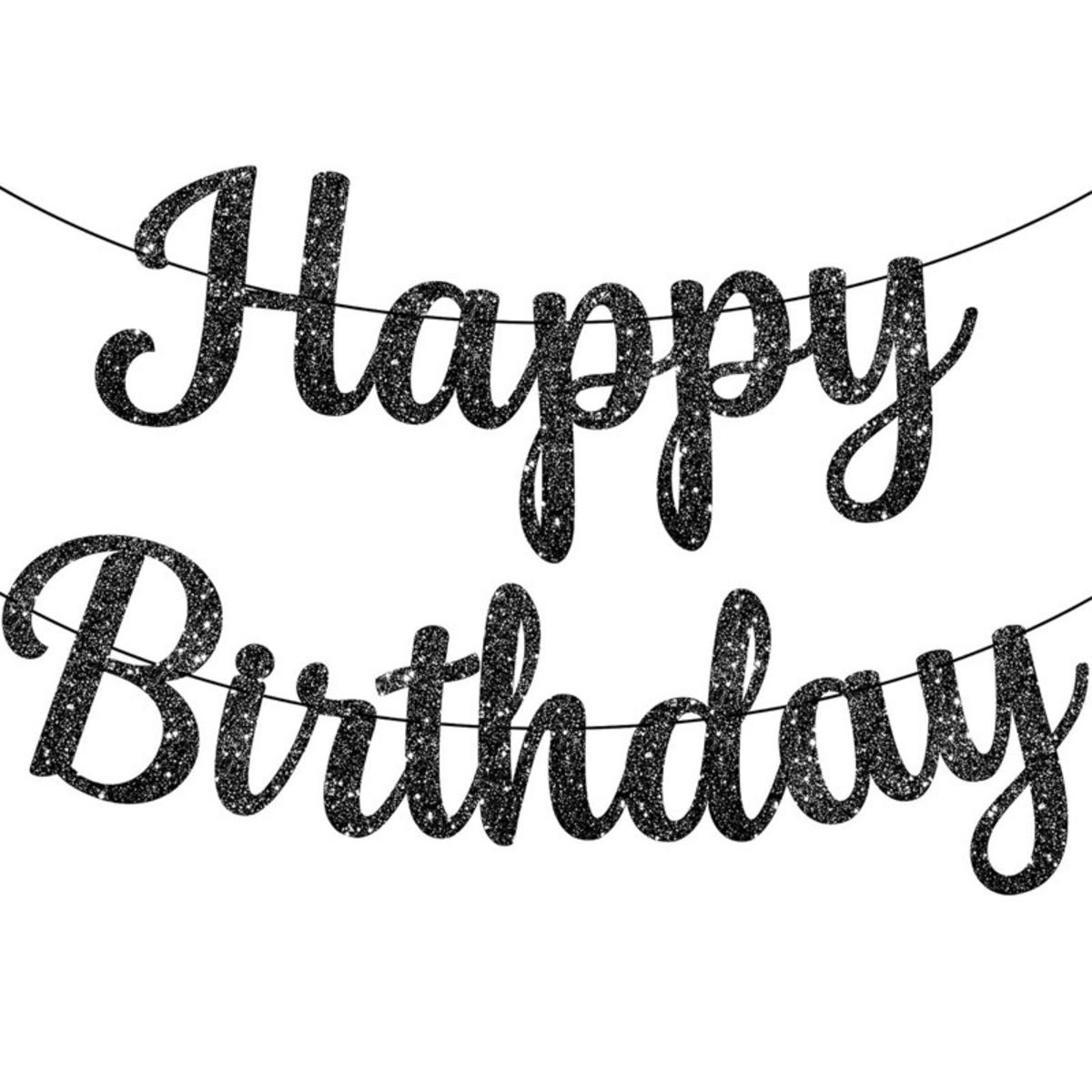 

Креативный флаг на день рождения С днем рождения Украшение для вечеринки Детский Взрослый Подвесной баннер Фотофон Свадебное украшение one size чёрный